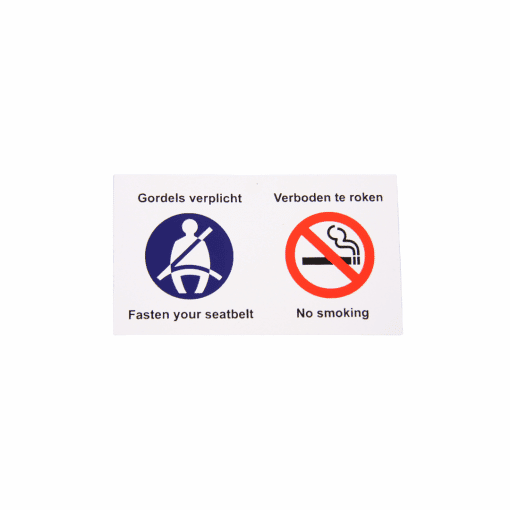 Sticker gordels verplicht & verboden te roken