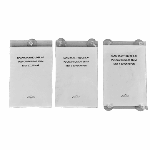 Raamkaarthouder A4 met 2 zuignappen Lexan 1mm - Afbeelding 4