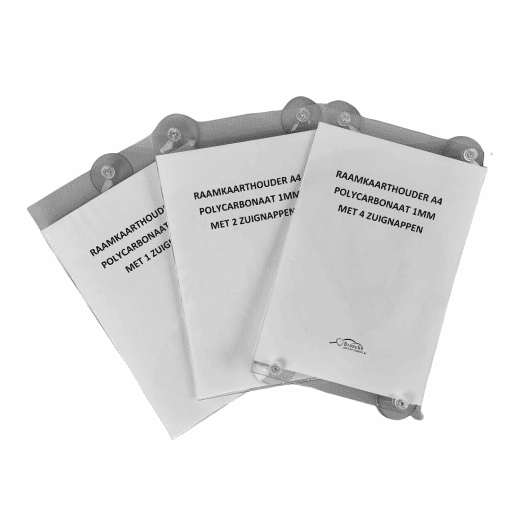 Raamkaarthouder A4 met 2 zuignappen Lexan 1mm - Afbeelding 3
